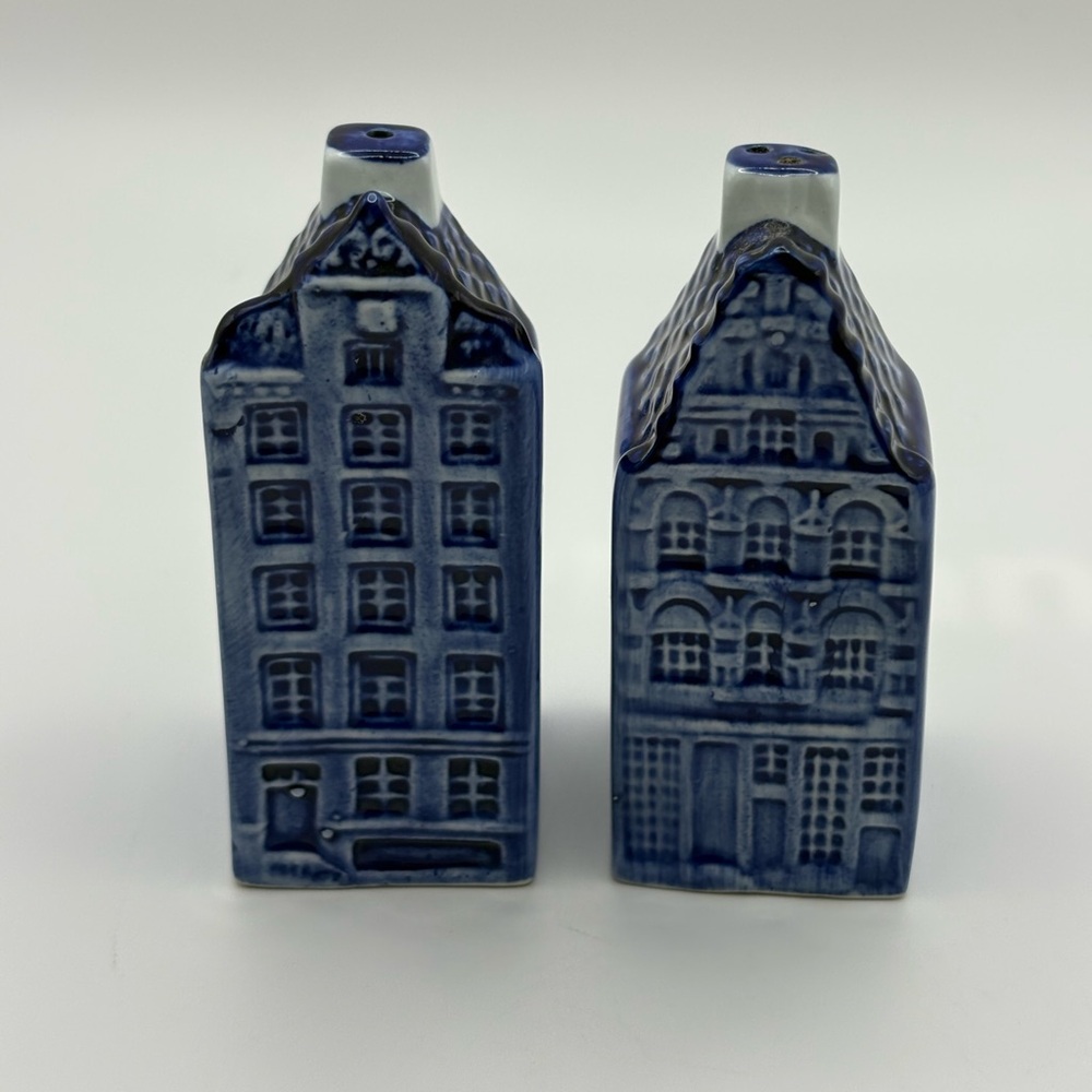 Delftsblau Handpainted Canal House Salt & Pepper Shakers Ceramic Vintage #647